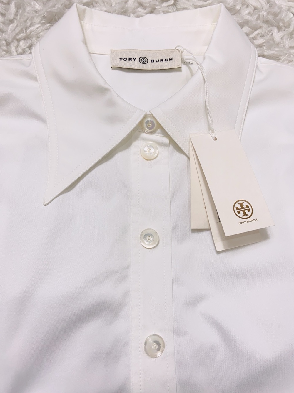 NWT $498 Tory Burch Poplin Shirt In White - Picture 4 of 5